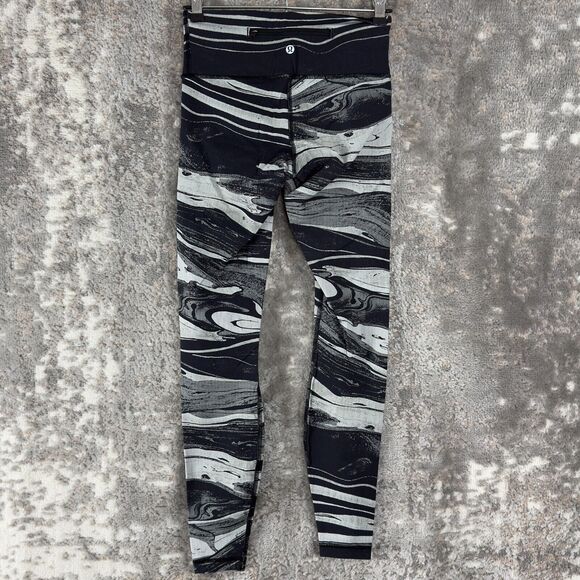 Lululemon Sz 4 Speed Wunder Tight Marble Print Leggings Pull On Stretch Pants - Picture 3 of 9